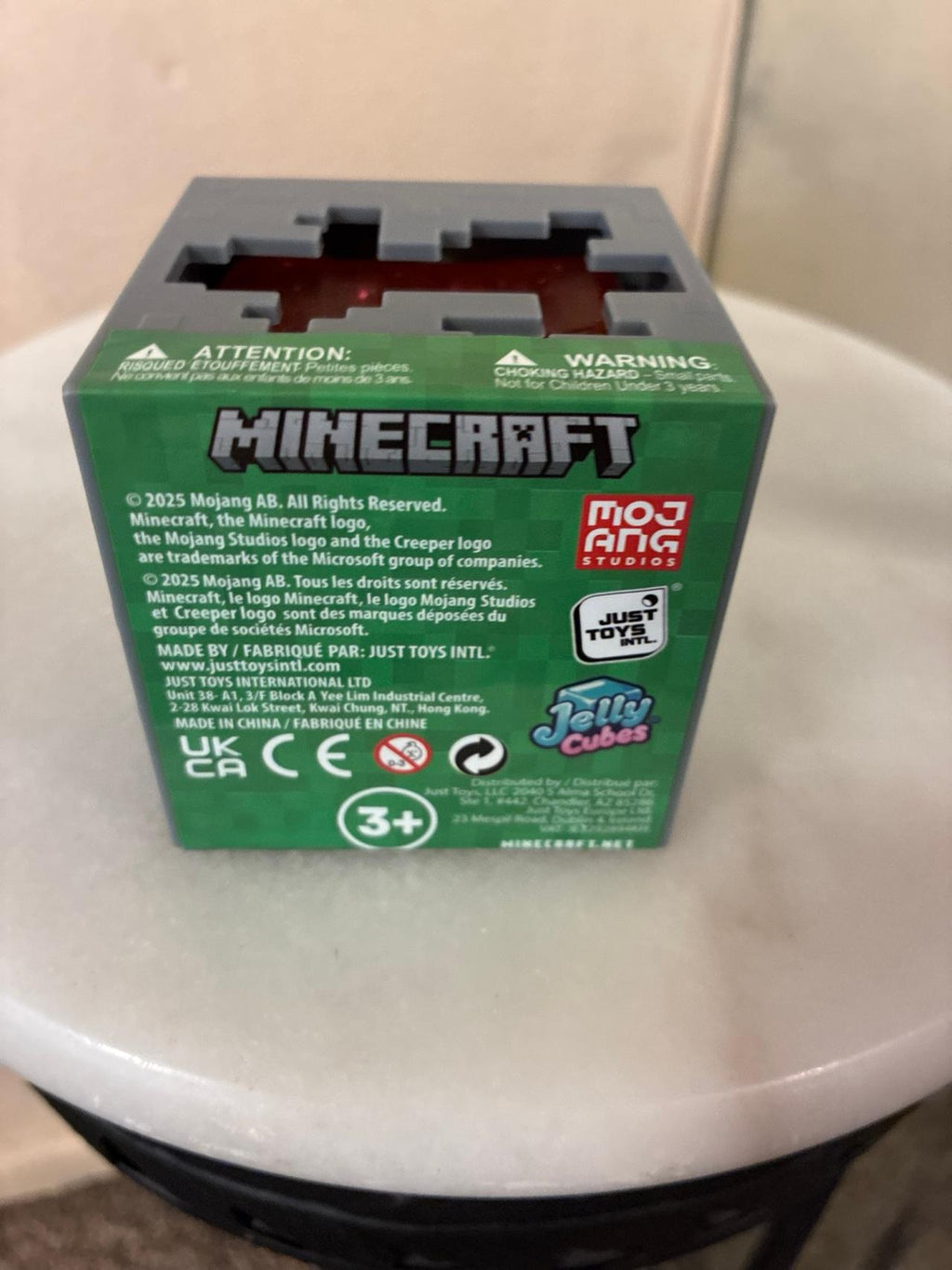 Minecraft Red Glitter Jelly Cube Fidget Toy