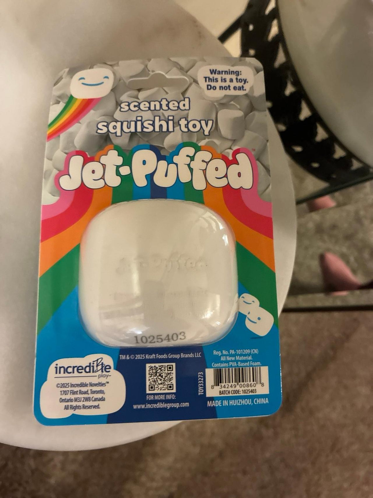 Jet puffed scented squishi toy